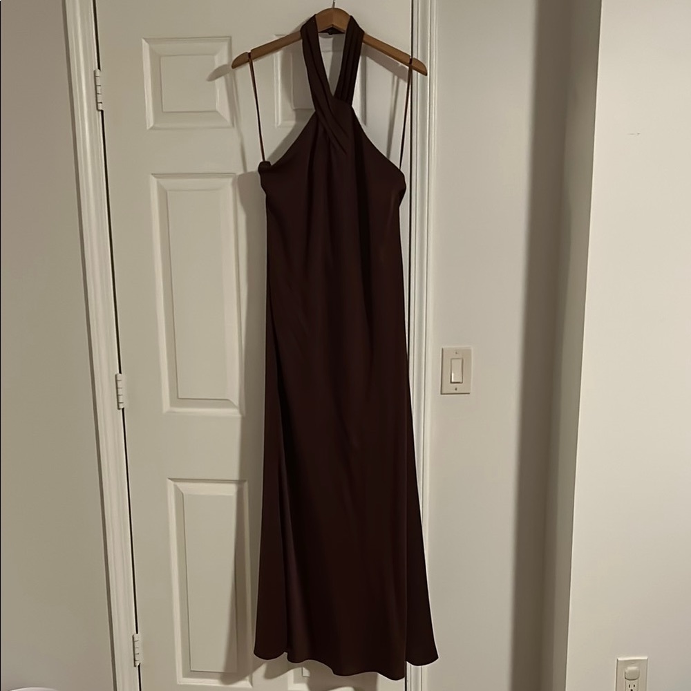 BHLDN Brown Halter Sundress Cocktail